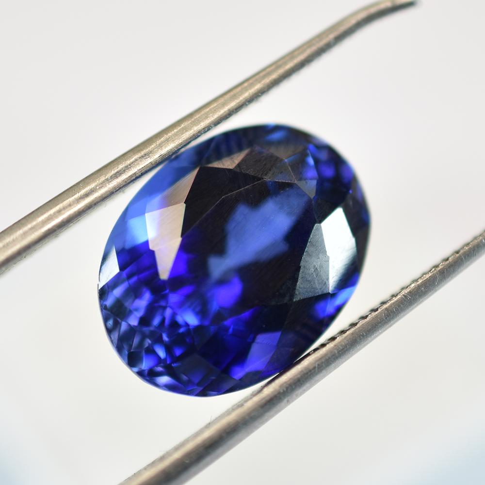 Natürlicher blauer Tansanit loser Edelstein 10,70 Karat Oval geschliffen makellos für Schmuckherstellung und Handwerk
