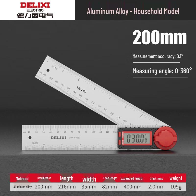 Delixi Electronic Digital Angle Protractor 360° Digital