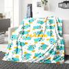 Custom Name Blue Monsters Party Blanket For Couch Bed Plush Cozy Fuzzy Blanket Super Soft Warm Blankets For Fall And Winter 0916235