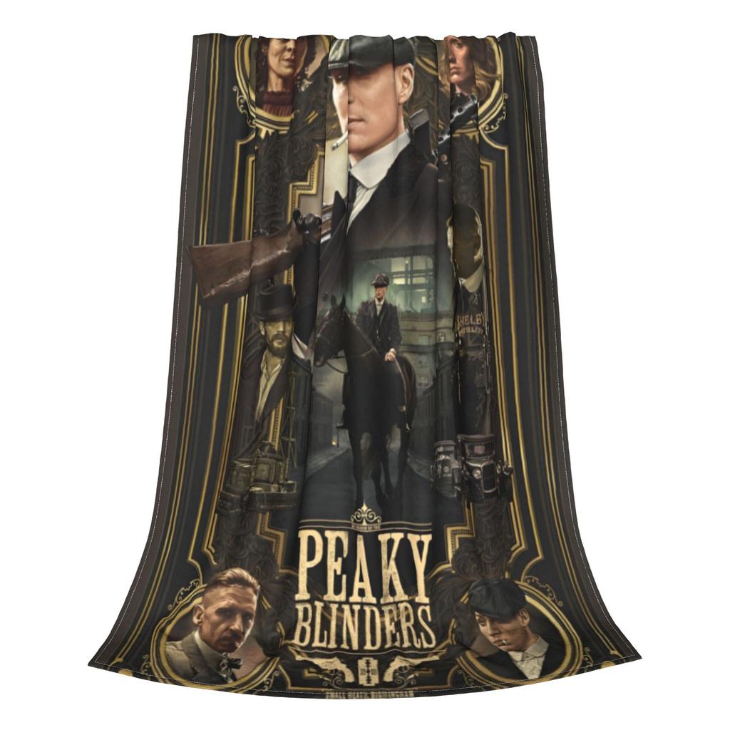 P-Coperta Peaky Blinders Tommy Shelby Flanella Invernale Serie TV Portatile Leggera Sottile Coperta da Lancio per Divano Letto Trapunta Peluche