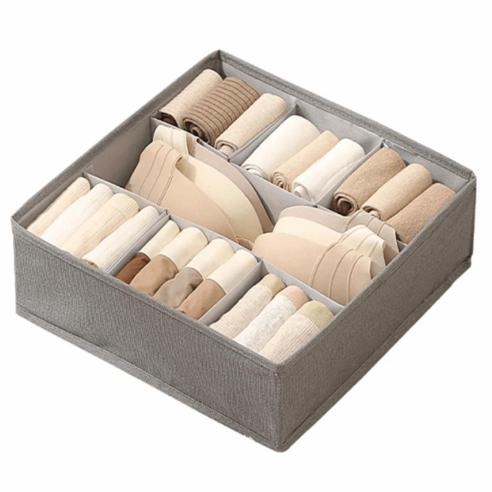 7 Grid Bra Storage Case Foldable Wardrobe Socks Organizer Durable Closet Underwear Bin Panties