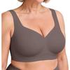 LetsJoli Womens Wireless Full Coverage Bra Comfort Push Up Seamless Plus Size Everyday