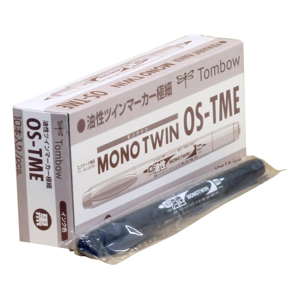 Tombow Pencil Mono Twin Extra Fine E 10 Oil-Based Pen, Black, Pens, OS-TME33-10P