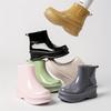 Stivali da Pioggia da Donna Outdoor Giapponesi-Coreani Eleganti - Tomaia in PVC Antiscivolo di Alta Qualità, Soletta Ammortizzata in EVA e Fodera in Tessuto, Design a Punta Tonda