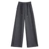 FAESSLIN Silk Wool Blend Drapey Wide-Leg Pants