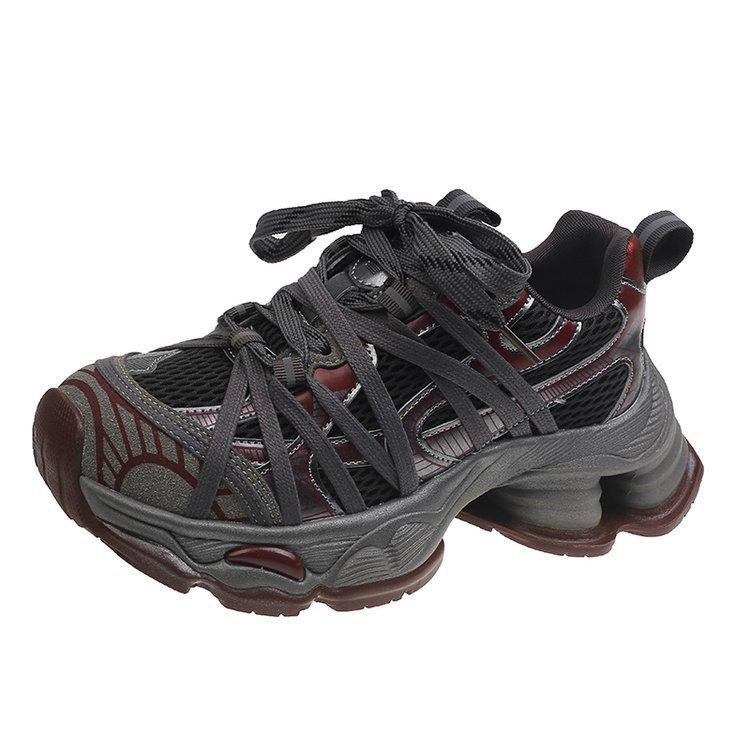 

9Cm height increase dad shoes women s shoes 2025 new spring and autumn thick-soled muffin small man huge good-looking sports shoes 40 бордовый