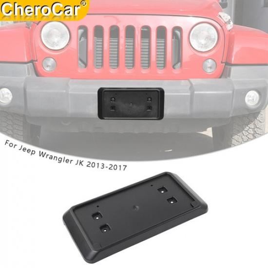 Schwarzer Auto-Kennzeichenhalter vorne für Jeep Wrangler JK 2013-17