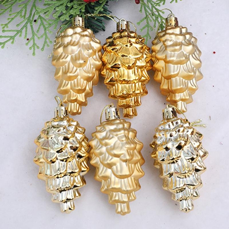 2Pieces Shimmering Pinecone Holiday Decorations Not Traditional Design Christmas Hanging Ornaments