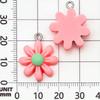 30-Piece Set: Pink Resin Sunflower & Rose Flower Pendants for DIY Jewelry