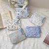 Adorable Blue Cartoon Makeup Bag: Mini Pure Cotton Coin and Earphone Pouch, Lipstick Carrier, Portable Storage.