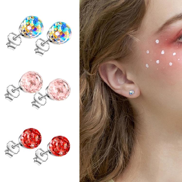 Bunte Kristallkugel Ohrstecker Handgefertigt Modische Ohrstecker Schmuck Geschenk für Frauen Mädchen Retro Stil Accessoires