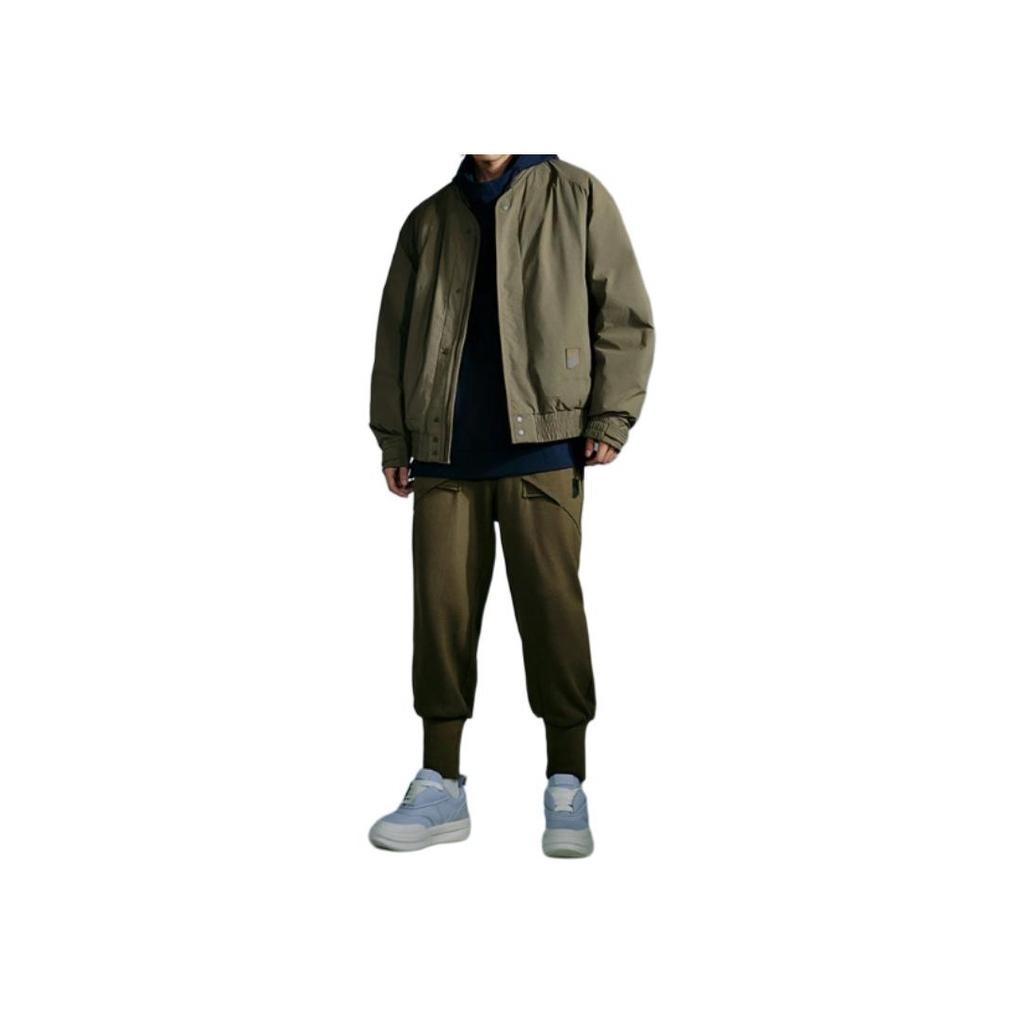 Li Ning X Jackie Chan Collaboration Kung Fu Series Solid Color Mid Waist Tapered Knit Sports Pants Men Pants Beech-Brown AKLT663-1