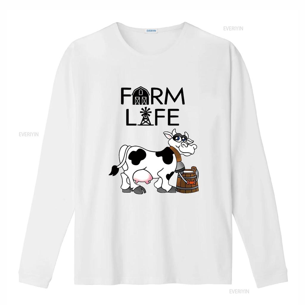 FARM LIFE Casual Womens T Shirt White vintage Washed homme graphic Stretched designer clothes streetwear Slightly Stylish