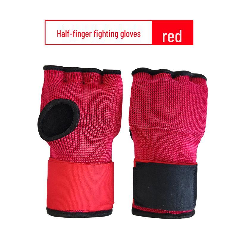 Half-Finger Boxing & MMA Hand Wraps - Unisex Muay Thai Gloves for Protection Small красный