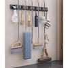 Mop and Broom Organizer Mop Holder Rack Mop Holder Wall Mounted Strong Broom Mop Holder Self With 5 Hooks Organizers Hang Broom Cup Holders 5