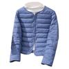 Leichte Daunen-Baumwolljacke für Damen Herbst Winter Vielseitig zum Layering Kurz Rund V-Ausschnitt