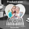 Custom 3D Crystal Photo, Personalized 3D Crystal Night Light Heart-shaped Photo Frame, Best Gift for Couple Love Women Men Wedding (MOM)