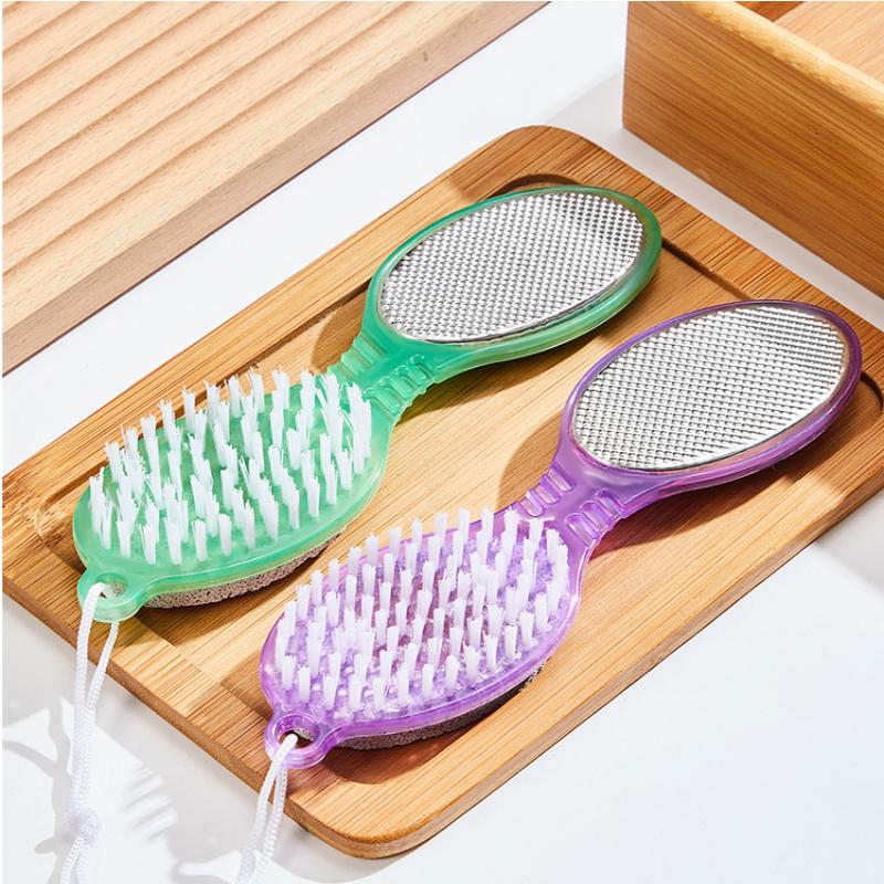 4 In 1 Foot Brush File With Pumice Stone Foot Rasp Sandpaper Foot Scrubber Brush For Feet Dead Skin Remover For Foot Care Tool