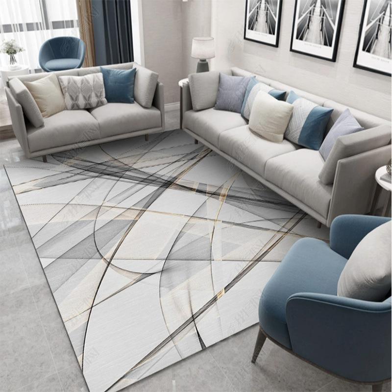 Advanced Gray Stripe Living Room Carpet Modern and Simple Nordic Carpet Bedside Carpet Home Bedroom Carpet