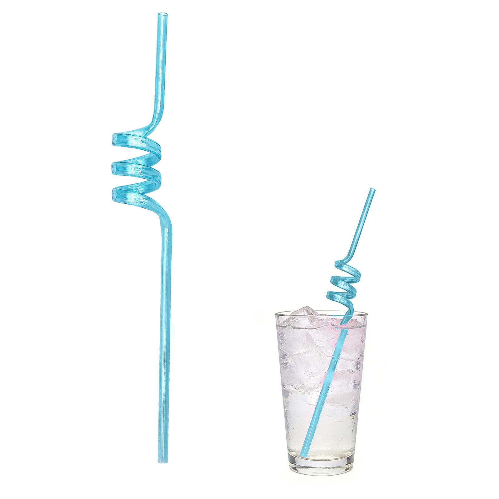 

Reusable Spiral Straws –PET Plastic, Food-Grade Safe, Ideal For Birthday Parties, Holidays, Weddings, Beach Cocktails, Drink Decorations One Size