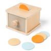 Montessori Wooden Drawer Box Early Education Textile Drum Pressure Ball and Puzzle Toys for Kindergarten
