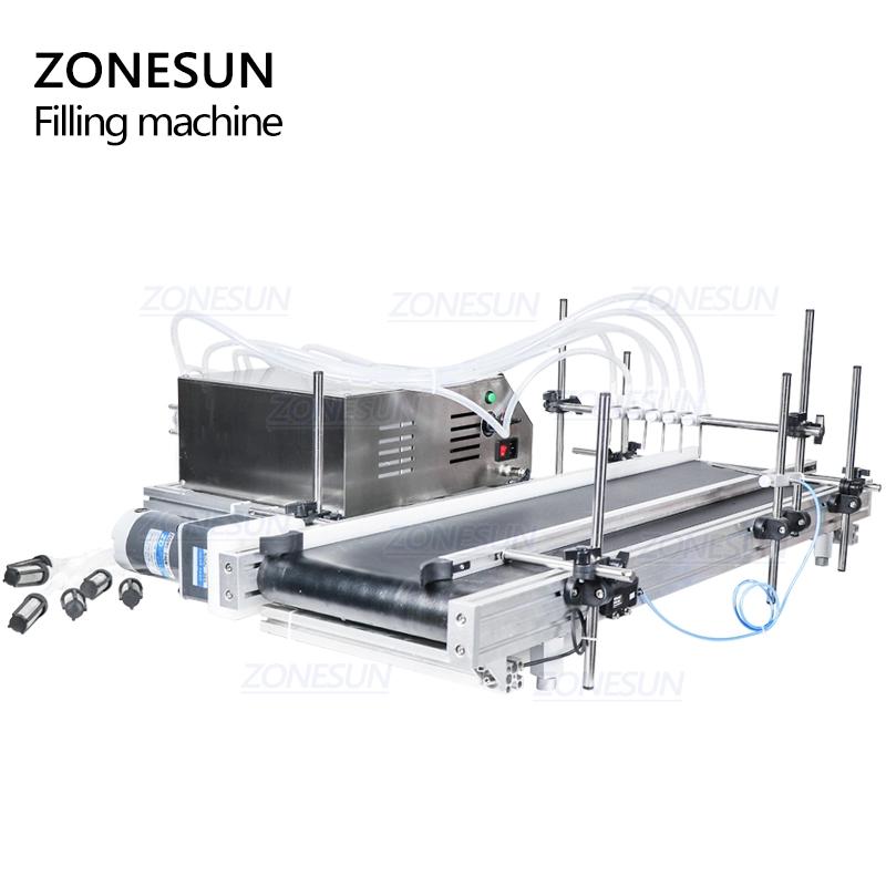 ZONESUN ZS-DTPP6B Tabletop 6-Head Liquid Filling Machine for Perfume, Essential Oil & Reagent Small Bottle Packaging