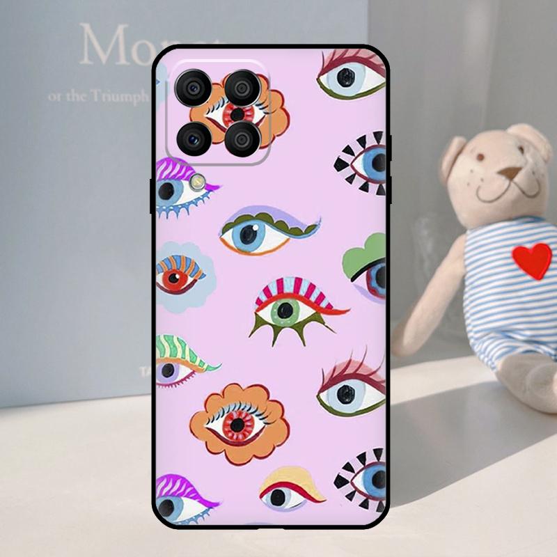 Lucky Eye Blue Evil Eye Print For Samsung Galaxy M12 M32 M52 M31 M55 M15 M11 M21 M13 M33 M35 M53 M14 M34 M54 M06 M16 Case
