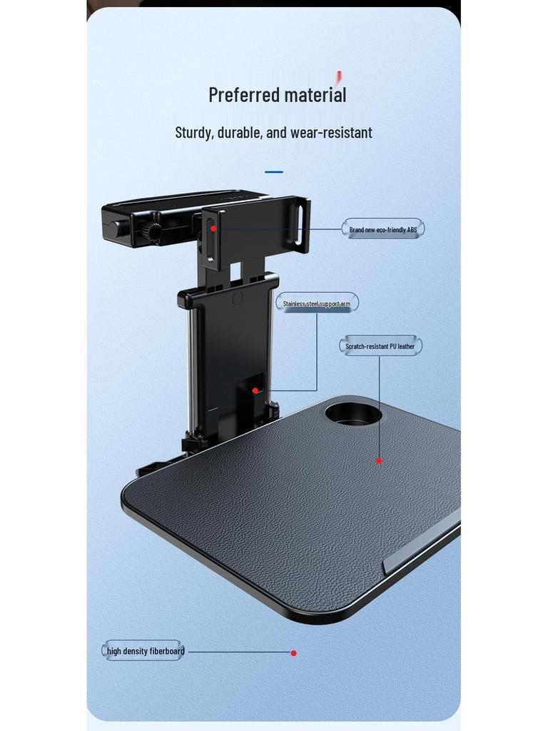 Folding Rear Seat Table for Car - Compact Office, Dining, and Storage Solution