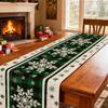 Checkered Snowflake Christmas Table Runner, Seasonal Winter Kitchen Table Decoration, Suitable For Home Party Decoration