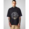 White Oversized T-Shirt Memento Mori Graphic Print with Skull and Sword Design for Casual Streetwear Style