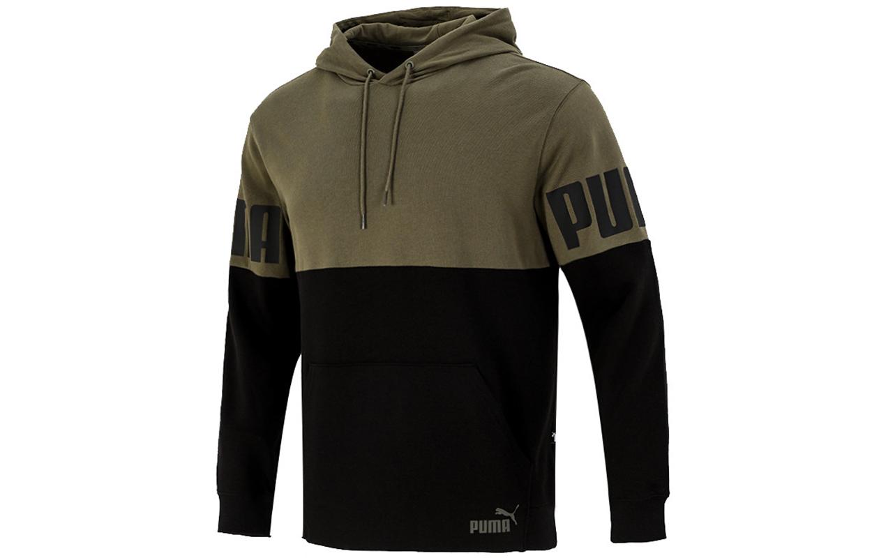 PUMA Sweatshirts Men s Army Green Hooded Moderate Regular 847723-44 L