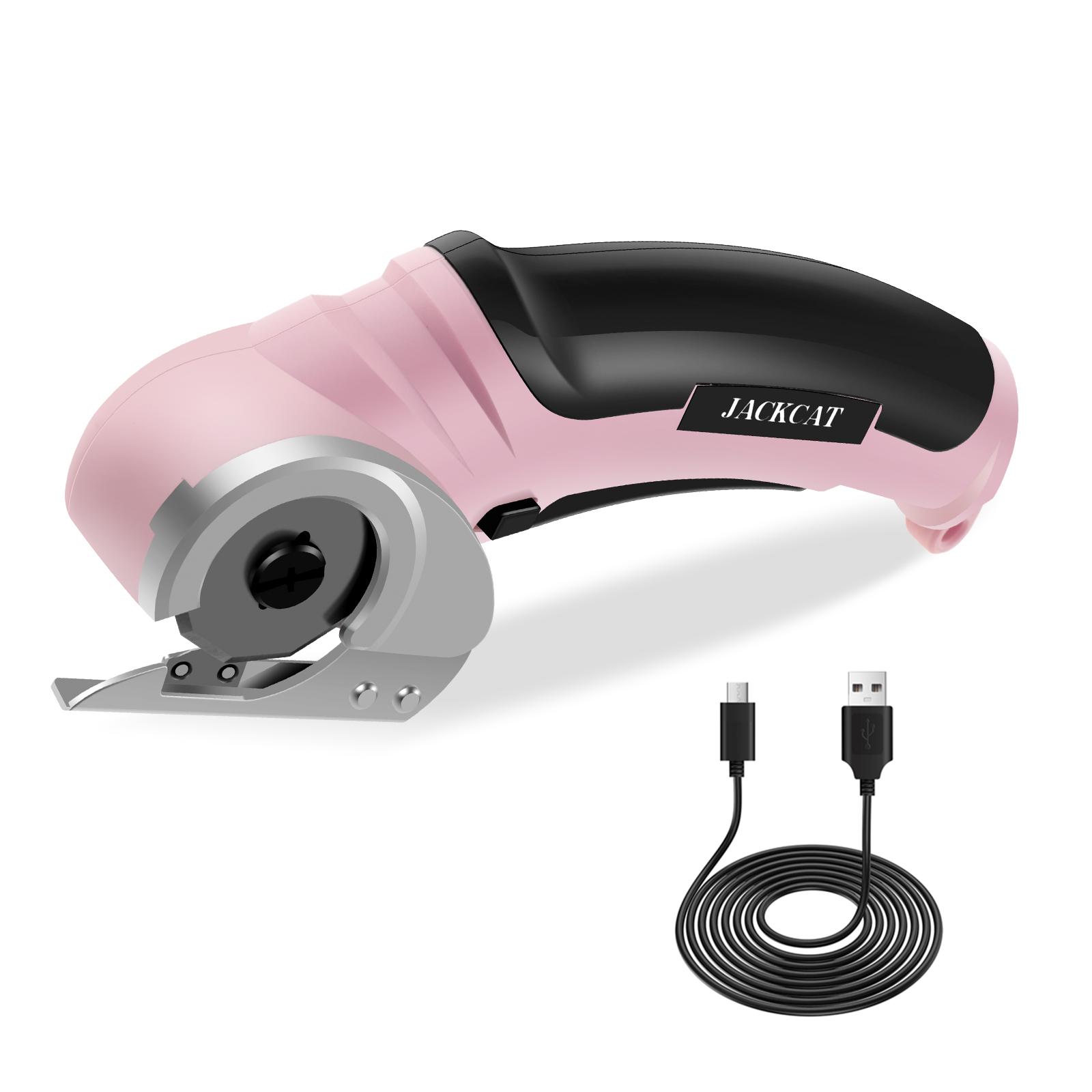 

Портативные аккумуляторные электрические ножницы Многоцелевые Резка ткани Кожи Электрические режущие ножницы Портной Швейный режущий нож розовый