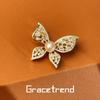Douyin Trendy Natural Mother-of-Pearl Brooch with Copper-Zirconium and Pearl, Perfect for Light Luxury Suit Shirts