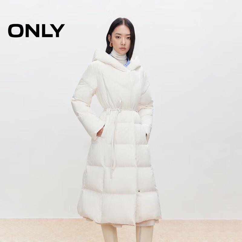 ONLY Women's Long Hooded Duck Down Puffer Coat