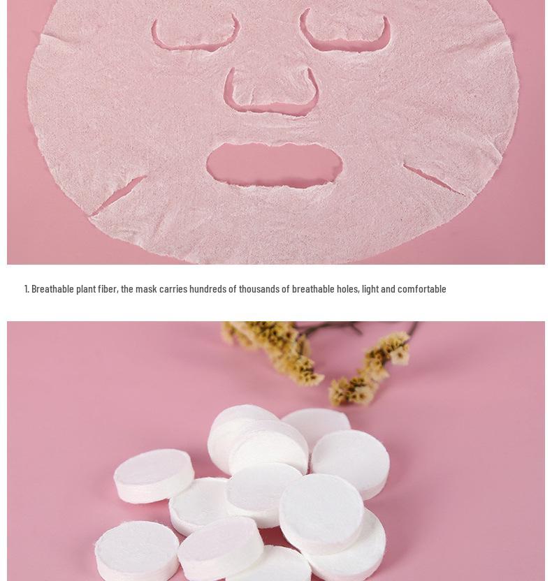 500 Stück reine Baumwolle Einweg Komprimierte Gesichtsmasken Handtücher mit Maskenverschluss für personalisierte DIY Feuchte Kompressen