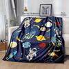 1pc Cosmic Astronaut Pattern Flannel Blanket, Soft Warm Throw Blanket Nap Blanket For Couch Sofa Office Bed Camping Travel