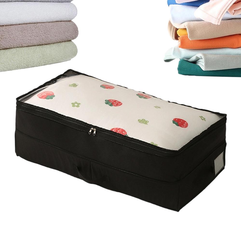 Under Bed Storage Bins Large Capacity Foldable Dustproof Box Under Bed Storage For Quilts Blankets Seasonal Clothing Bedding