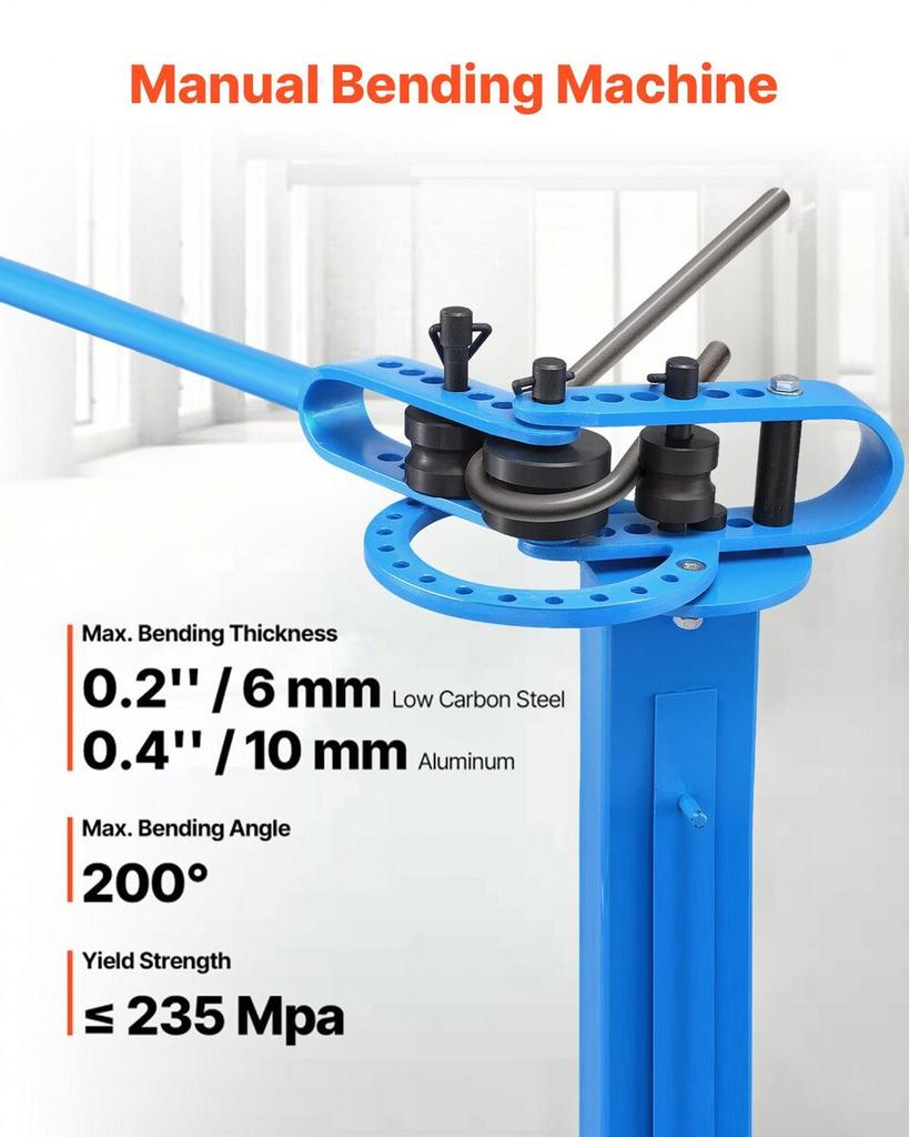 Manual Pipe Bender, Pipe Tube Bender with 14 Bending Dies, 200° Heavy-Duty Tube Bending Tool for Copper Aluminum Iron Pipes, Ideal for HVAC Air