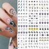 Adesivi per unghie in rilievo con incisione e rilievo per manicure francese, adesivi per nail art