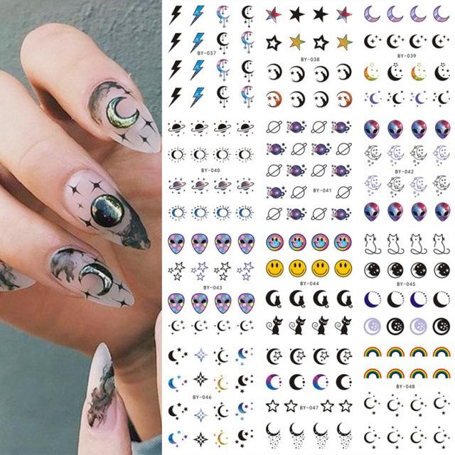 Adesivi per unghie in rilievo con incisione e rilievo per manicure francese, adesivi per nail art