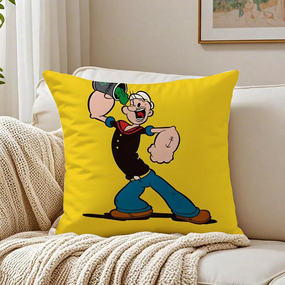 Fashion Vintage Strong Cartoon P-Popeye The Sailors Cushion Cover Pillowcase Anti-Dustmite Living Room Sofa Decor Cushion Room