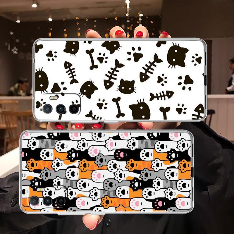 Cat Kitten Cute Transparent Phone Case for Samsung Galaxy A04 A04S A14 A23 A34 A54 M23 M33 M52 M53