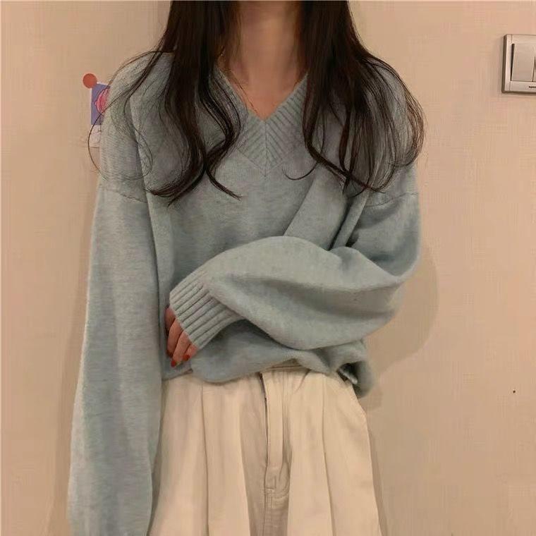 Women's Korean Style Loose Knit Pullover Sweater