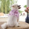 Anti Loss Kawaii Dog Harness Leash Set Floral Design Lace Dress Pet Vest Style Harness Adjustable With Leash Pet Chest Strap Cat