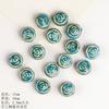 Flower glaze blue ceramic beads loose beads handmade DIY necklace accessories material beads