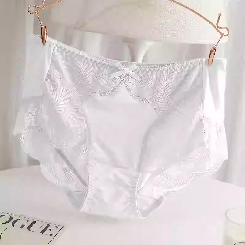 Sexy Damen-Unterwäsche in Übergröße, mittlerer Bund, nahtlos, mit Spitzenbesatz, atmungsaktiv - 200 Jin Dreieck-Slips