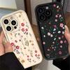 Flower Branch Pattern Silicone Phone Case For iPhone 11 12 13 14 15 16 Pro Max X XS XR 7 8 Plus SE 2 Shockproof Soft Cover