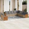 Vidaxl 11-Cz. Garden Furniture Set With Cushions, Beige, Poly Rattan