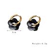 18K Gold Plated Colorful Flower Hoop Earrings - Retro Stainless Steel Jewelry for Women.