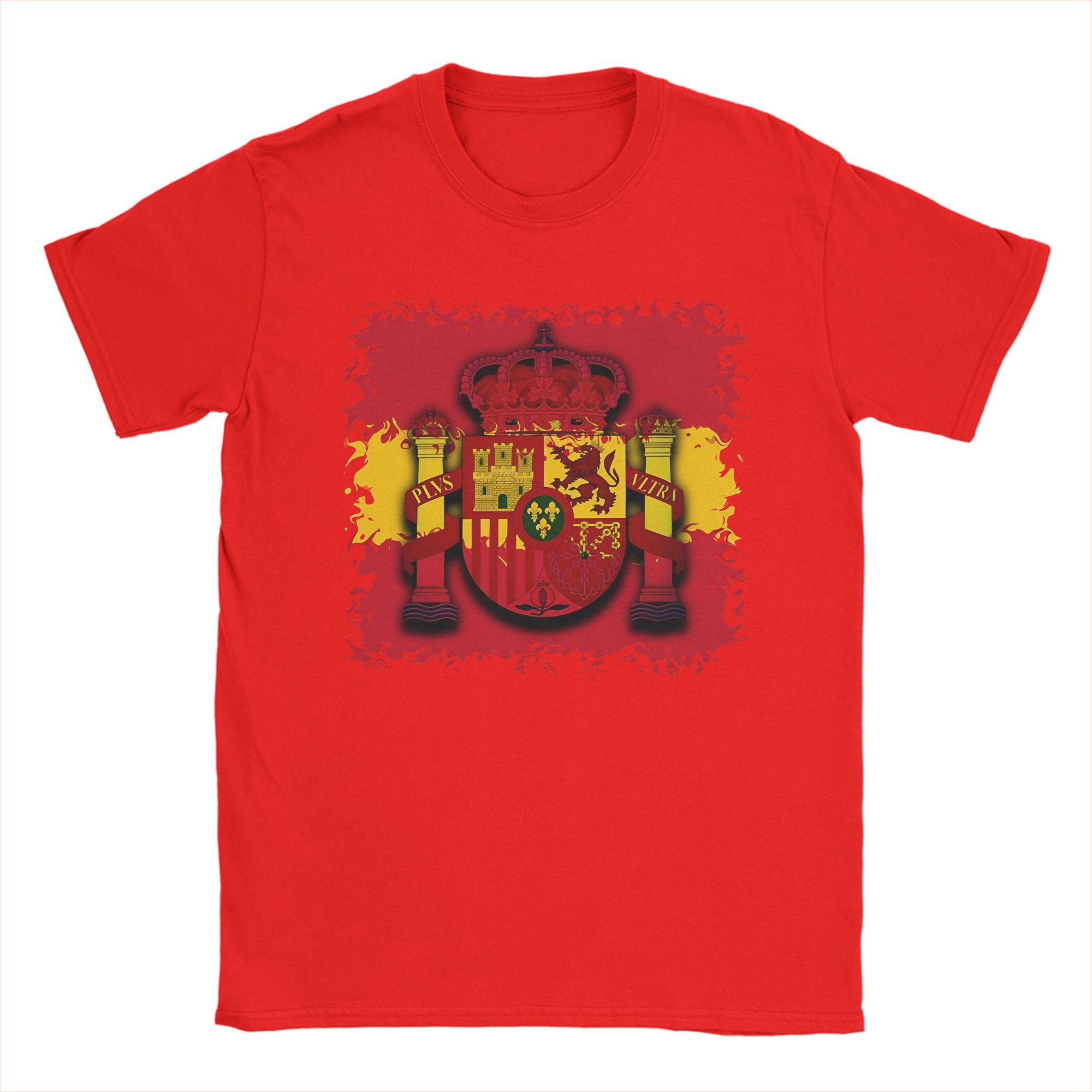 

Men TShirts King of Spain Coat of Arms Fashion 100 Cotton Tees Short Sleeve T Shirts Round Collar Clothes Gift Idea S